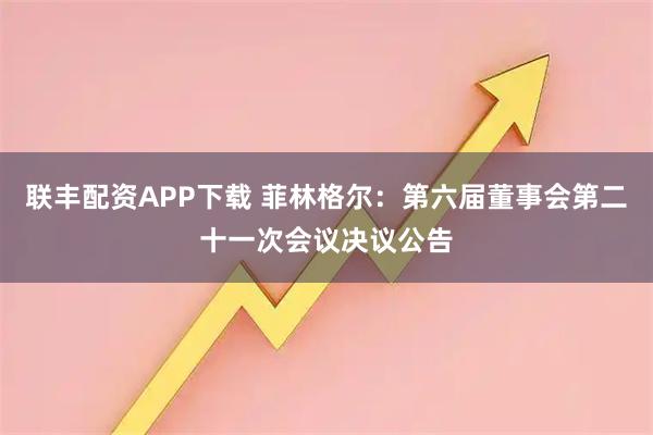 联丰配资APP下载 菲林格尔：第六届董事会第二十一次会议决议公告